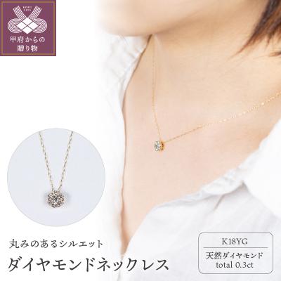 ふるさと納税 甲府市 K18YG ダイヤモンドネックレス DYM-N-YG