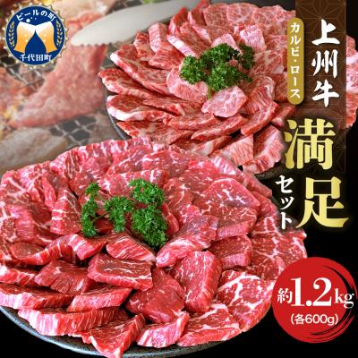 ふるさと納税 千代田町 上州牛カルビ ロース 満足セット 1.2kg(各600g×2パック) ch013-003h