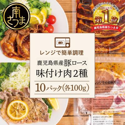 ふるさと納税 南さつま市 [レンジで簡単]鹿児島県産豚ロース 味付け肉 2種 10食 (蒲焼き風・レモンペッパー味 各5P)