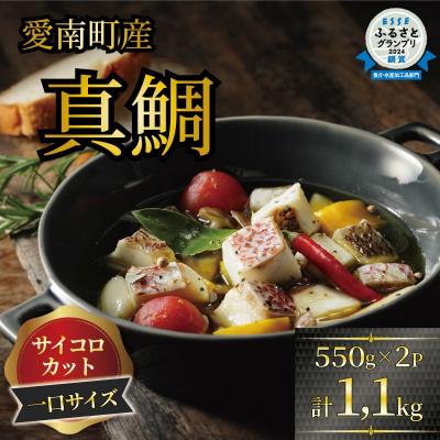 ふるさと納税 愛南町 訳あり 真鯛コロコロ (550g×2パック) まだい 鯛 冷凍 ダイスカット 愛南サン・フィッシュ
