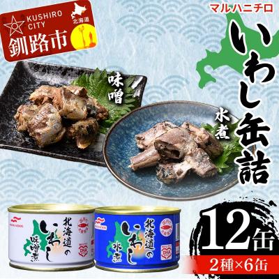 ふるさと納税 釧路市 マルハニチロ いわし缶詰食べくらべ 味噌・水煮×各6缶(合計12缶)