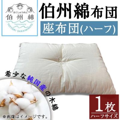 ふるさと納税 境港市 伯州綿布団 ハーフサイズの座布団(1枚)