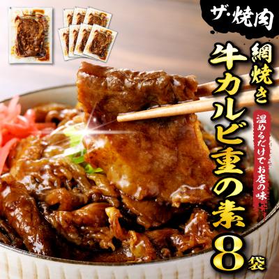 ふるさと納税 東根市 [かんたん本格調理]ザ・焼肉 網焼き牛カルビ重の素 120g × 8 袋 セット