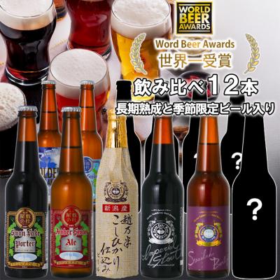 ふるさと納税 阿賀野市 ビール スワンレイクビール 世界一金賞受賞入り 長期熟成&amp;季節限定ビール入り飲み比べ12本セット