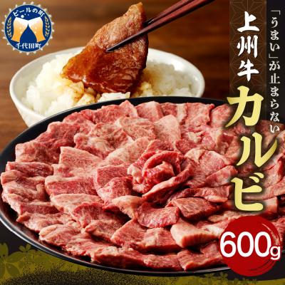ふるさと納税 千代田町 牛肉 カルビ 上州牛 600g ch013-004rh