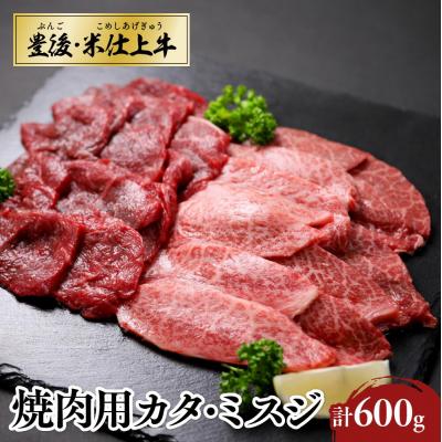ふるさと納税 豊後高田市 [スピード発送] 焼肉 カタ ミスジ 焼肉用 計600g 豊後・米仕上牛 牛肉 九州