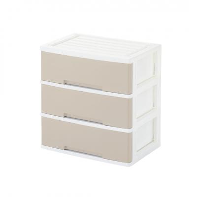 ふるさと納税 三条市 NEWLIFE ワイドチェスト収納3段 モカアイボリー 収納ケース 衣装ケース 