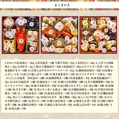 ふるさと納税 京都市 【京都祇園 岩元】冷蔵おせち三段重「匠」ロブver. 約3〜4人前|料亭おせち 毎年完売必至 人気 |  | 02