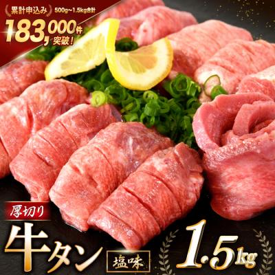 ふるさと納税 気仙沼市 大人気! 牛タン 厚切り牛タン 塩味 1.5kg [モ〜ランド 20564664]