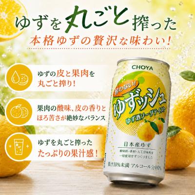 ふるさと納税 各務原市 チョーヤ CHOYA 酔わないゆずッシュ缶 350ML×24本 【623】 |  | 02