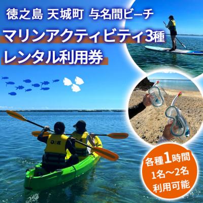 ふるさと納税 天城町 徳之島 天城町 与名間ビーチ マリンアクティビティ 3種利用券 レンタルチケット