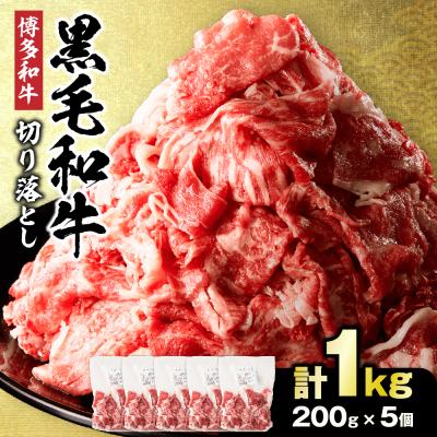 ふるさと納税 宗像市 黒毛和牛(博多和牛)切り落とし1.0kg(200g×5パック)[伊豆丸商店]