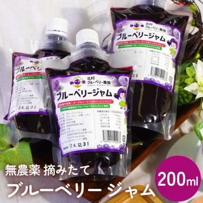 ふるさと納税 石巻市 ブルーベリージャム 200ml 無添加 摘みたて 手作り 果実 100% アントシアニン
