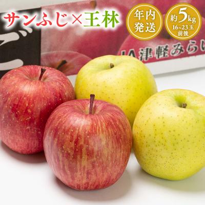ふるさと納税 平川市 年内 サンふじ×王林約5kg [JA津軽みらい・平川市産・青森りんご・12月]