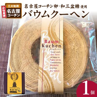 ふるさと納税 小牧市 小牧山城バウムクーヘン(コーチン卵と和三盆糖使用) バームクーヘン 名古屋コーチン[120A02]
