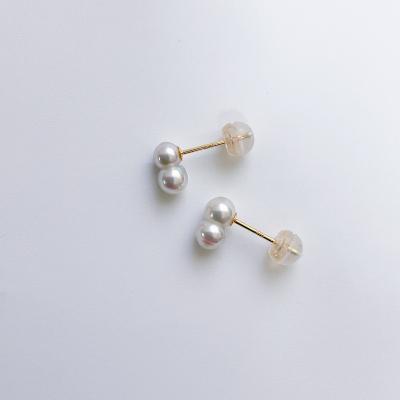 ふるさと納税 甲府市 K18 あこや ふたごパールピアス(PE1060KD-FTG) |  | 01