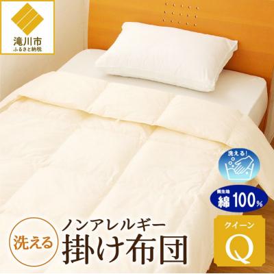 ふるさと納税 滝川市 [ノンアレルギー素材]掛け布団 クイーン | 洗える 完全国内生産 国産 生地 綿100% 寝具
