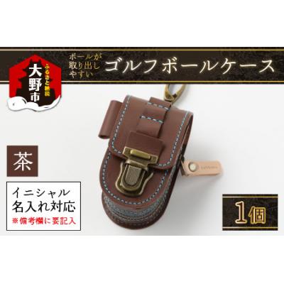 ふるさと納税 大野市 [5色から選べる]ボールが取出しやすい ゴルフボールケース 茶