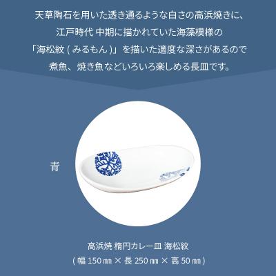 ふるさと納税 天草市 天草 高浜焼 楕円カレー皿 1枚(青)_S026-059の画像