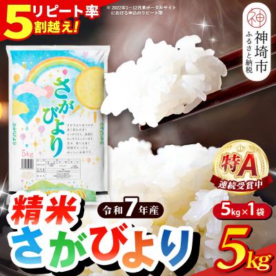 ふるさと納税 神埼市 【令和7年産】さがびより 精米 5kg(H015223) | 
