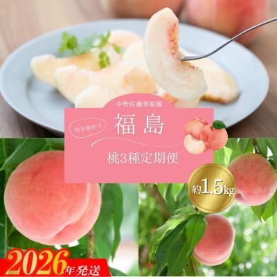 ふるさと納税 福島市 中野/佐藤果樹園 福島の桃3種定期便 各約1.5kg[2026年発送 先行受付]No.2968