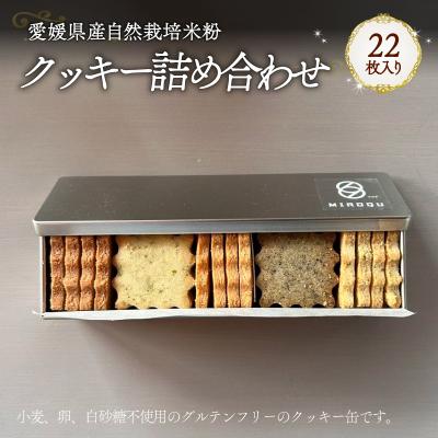 ふるさと納税 松前町 愛媛県産自然栽培米粉クッキー缶 22枚入り[ KRU0011_jouon]