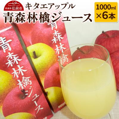 ふるさと納税 弘前市 [25年10月発送]キタエアップル 青森林檎ジュース 1000ml×6本|24_kta-010601