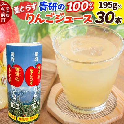 ふるさと納税 弘前市 青研りんごジュース[葉とらずりんご100]195g 30本入 1箱|24_bny-070101