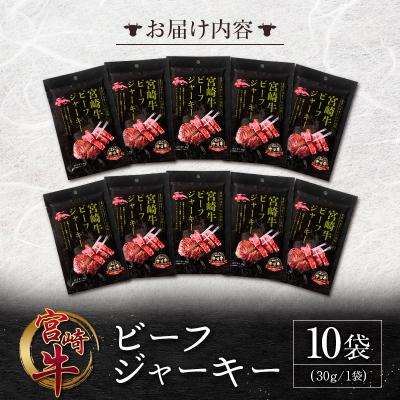 ふるさと納税 宮崎県 宮崎牛 ビーフジャーキー 10袋 (30g×10袋) おつまみ 宮崎県産 |  | 02