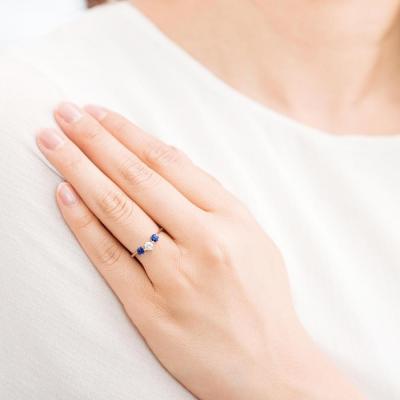 ふるさと納税 京都市 [高島屋選定品]&lt;京セラ&gt;クレサンベール&lt;ブルーサファイア/天然ダイヤモンド &gt;PTリング