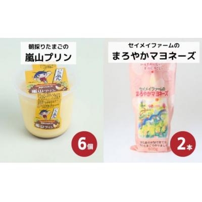 ふるさと納税 嵐山町 朝採りたまごの嵐山プリン6個セイメイファームのまろやかマヨネーズ2本セット[No5755-0307]