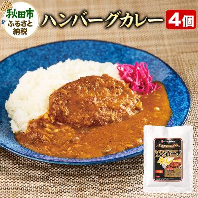 ふるさと納税 秋田市 ハンバーグカレー 170g×4個|15_asr-160401