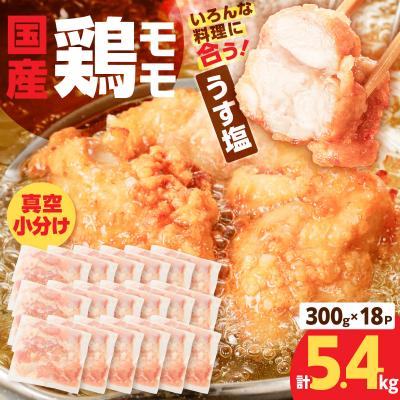 ふるさと納税 鹿児島市 【国産】鶏モモ(うす塩)5.4kg(300g×18P)K025-012_08 |  | 01