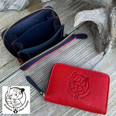 ふるさと納税 東広島市 [広島東洋カープ×広島ジビエレザー]東広島産天然鹿革ミニラウンドファスナーコンパクト財布