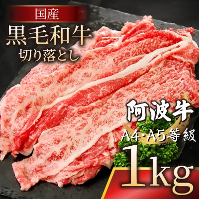 ふるさと納税 小松島市 黒毛和牛 赤身 切り落とし 1kg (500g×2) A4ランク以上 国産 和牛 阿波牛
