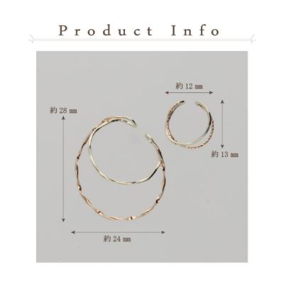 ふるさと納税 甲府市 K10　サークル　クロス　イヤーカフ2点セット　GSET-5004の画像