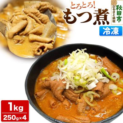 ふるさと納税 秋田市 もつ煮 1kg 250g × 4P 総菜 おかず つまみ 豚肉|15_mms-110201