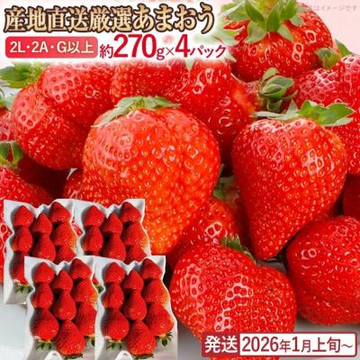 ふるさと納税 古賀市 産地直送厳選あまおう 4パックセット約270g×4パック