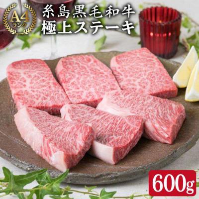 ふるさと納税 糸島市 [極上 ステーキ]合計 600g (6枚入) ハネシタロース ランプ A4ランク 