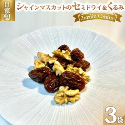 ふるさと納税 東御市 [Jardin Omino]自家製シャインマスカットのセミドライ&amp;くるみ(50g)3袋セット