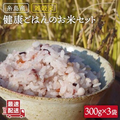 ふるさと納税 糸島市 雑穀米 健康ごはんのお米セット 900g(300g×3P) 黒米 