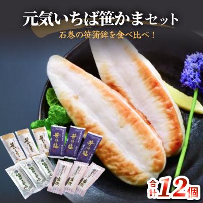 ふるさと納税 石巻市 元気いちば笹かまセット 冷蔵 かまぼこ 蒲鉾 笹の極 笹かまぼこ吉次 備長炭笹かまぼこ 練り物 贈答