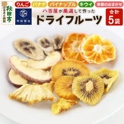 ふるさと納税 秋田市 中田商店謹製 ドライフルーツ 定番4種+季節のおまかせ1種セット|15_nas-010101