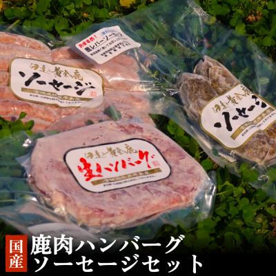 ふるさと納税 石巻市 鹿肉ハンバーグソーセージセット 冷凍 ニホンジカ 鹿 鹿肉 シカ肉 肉 お肉 ハンバーグ