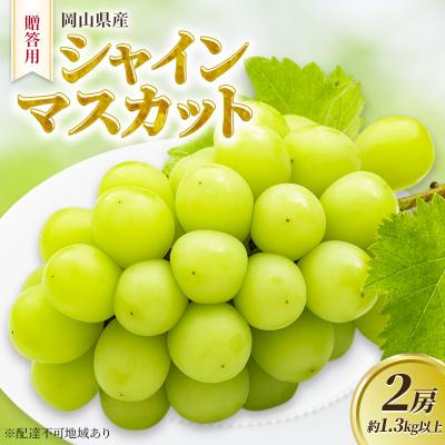 ふるさと納税 赤磐市 贈答用 岡山県産 シャインマスカット 2房 約1.3kg以上 ぶどう [NO5765-1195]