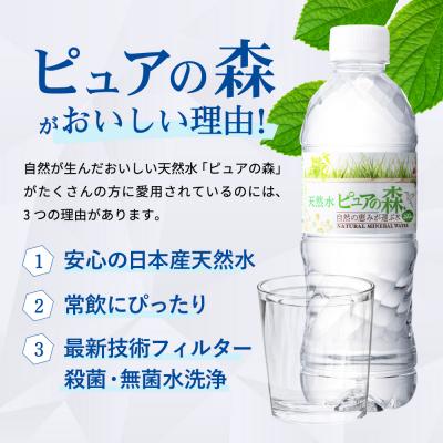 ふるさと納税 関市 【定期便】ピュアの森 ミネラルウォーター 天然水 水 500ml 48本 × 3ヶ月の画像