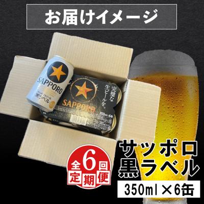 ふるさと納税 恵庭市 【定期便:全6回】サッポロ黒ラベル 350ml×6缶【88001701】_1