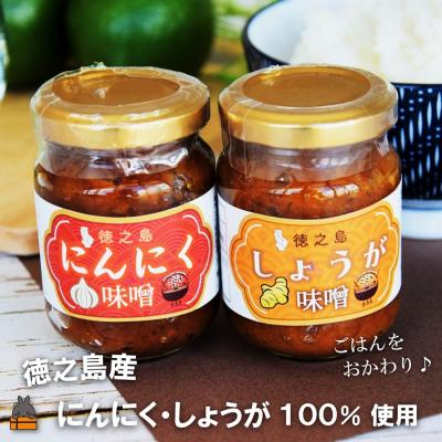 ふるさと納税 徳之島町 徳之島産にんにく・しょうが使用!ごはんのお供!徳之島にんにく味噌&amp;しょうが味噌(100ml×2)