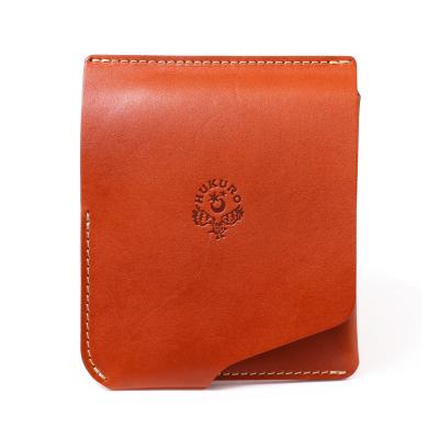 ふるさと納税 栃木市 JITAN 二つ折り財布 サイフ HUKURO 栃木レザー 全6色 左利き用[オレンジ]