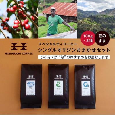 ふるさと納税 横浜市 ＜スペシャルティコーヒー＞旬のおすすめシングルオリジン3種セット(100g×3種:豆のまま) | 